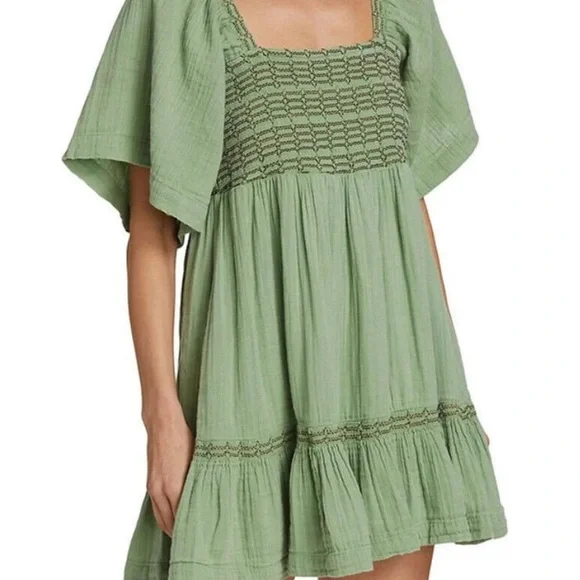 Free People Women's Still Pond Cotton Easy to Love Bubble Mini Dress - Picture 2 of 8